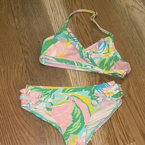Lilly Pulitzer Pink and Green Kids Bikini